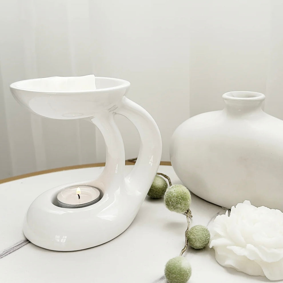 Hallie Wax Burner - Gloss White