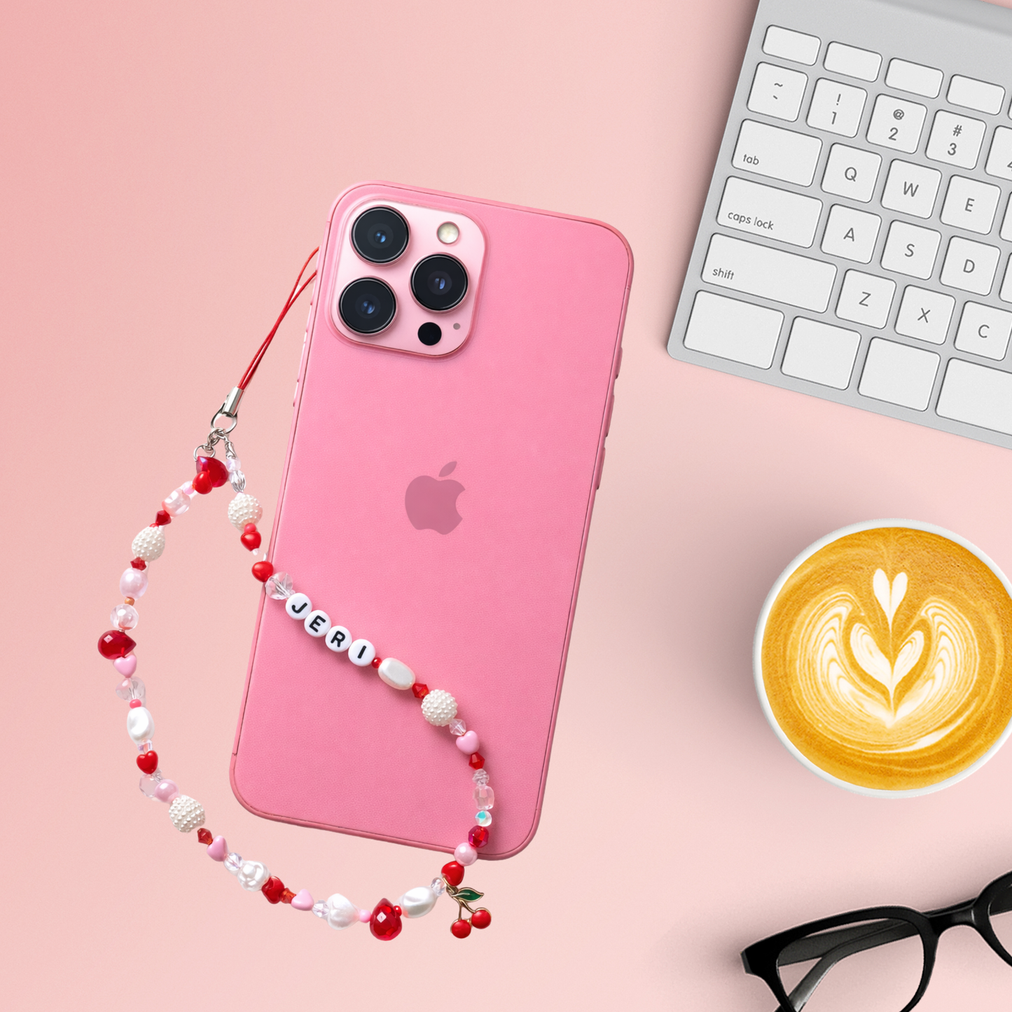 Red & White Phone Charm