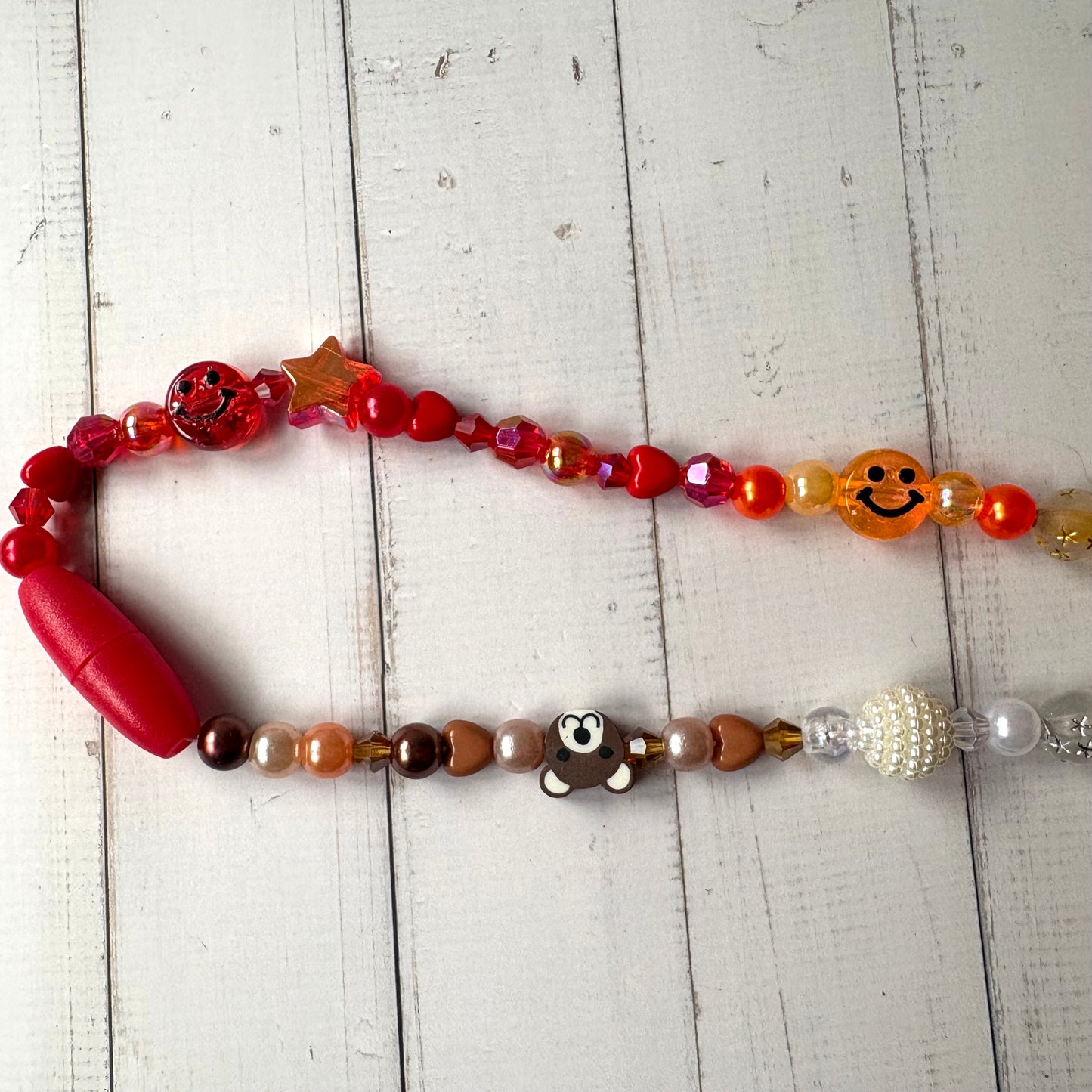 Multicolour Personalised Beaded Lanyard Chain