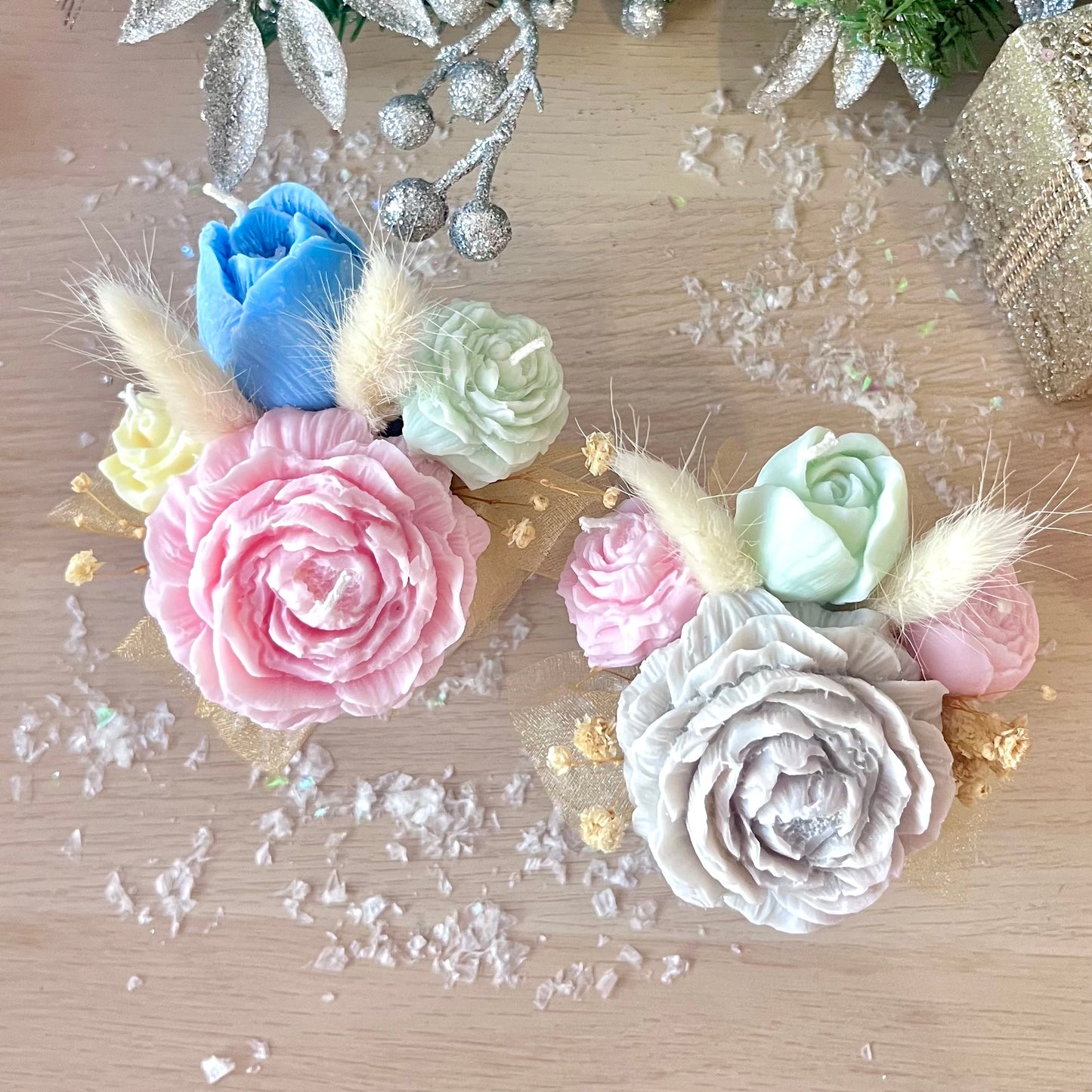 Memory Bauble & Candle Bouquet Bundle