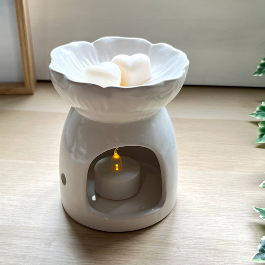 White Floral Burner