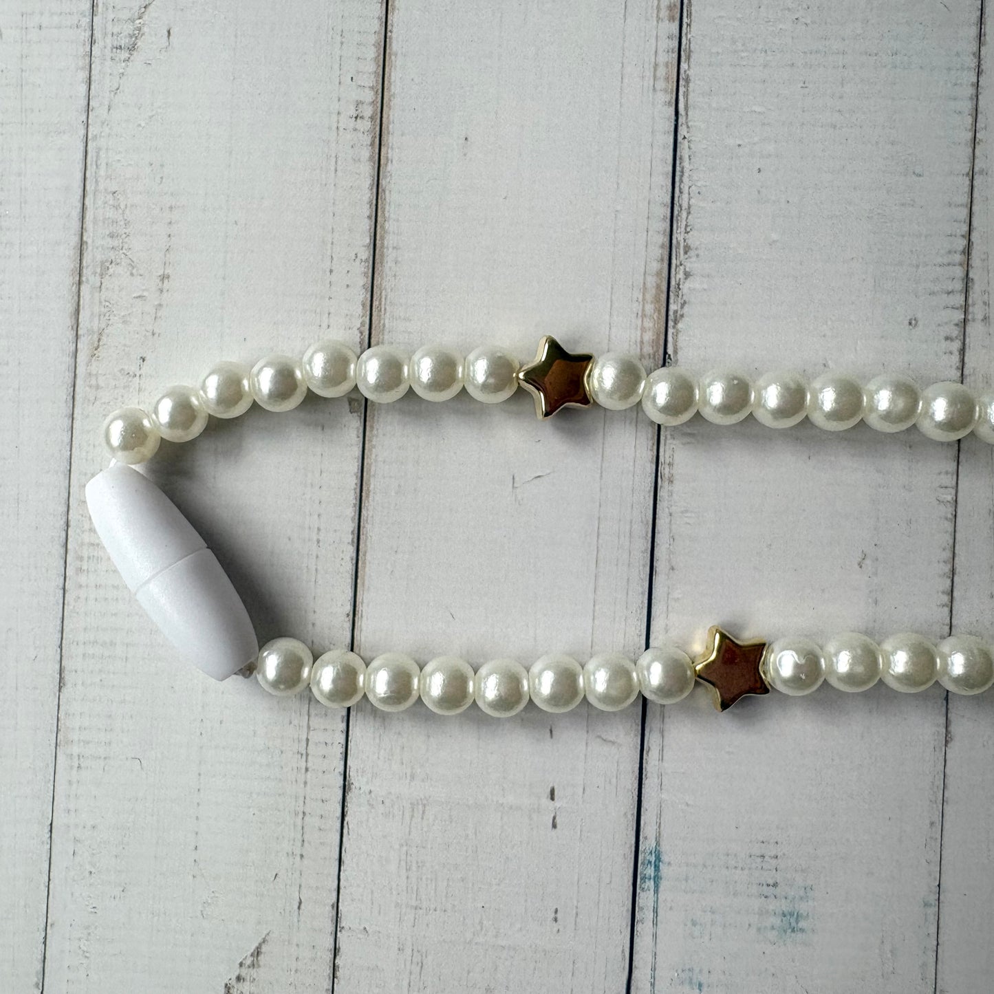 Pearl & Star Personalised Beaded Lanyard Chain
