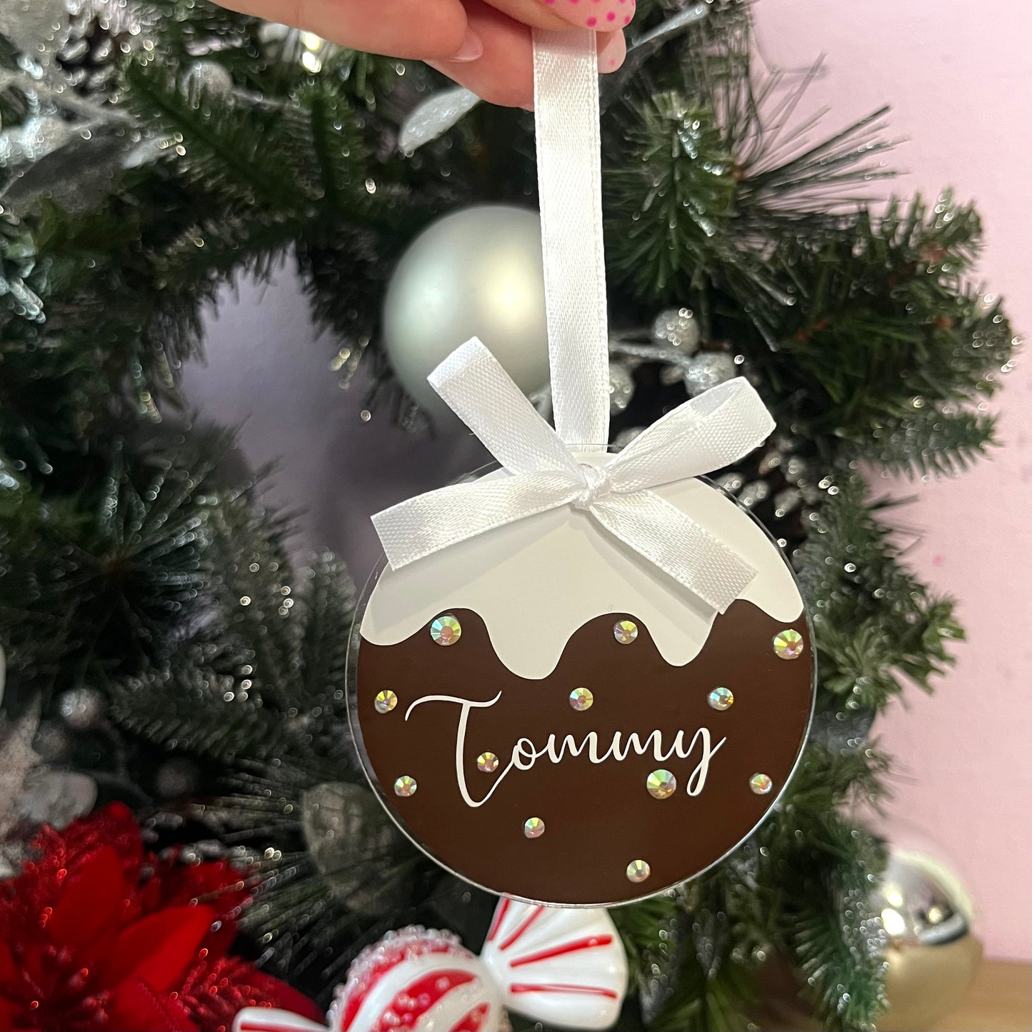 Christmas Pudding Personalised Bauble