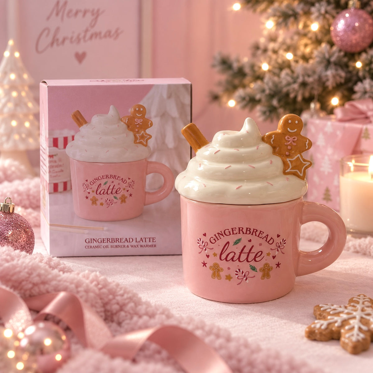 Pink Gingerbread Latte Wax Burner