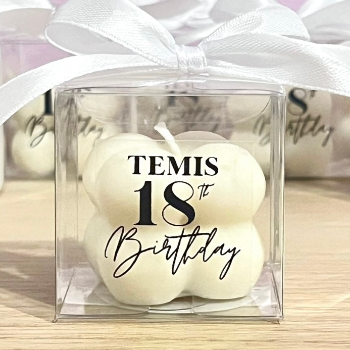 Personalisation for Bubble Block Candles