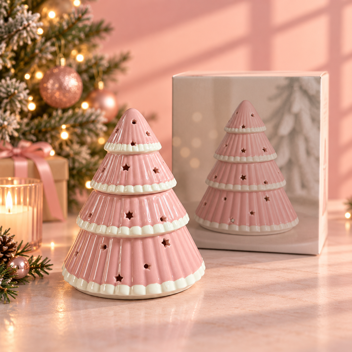 Pink Christmas Tree Oil Burner