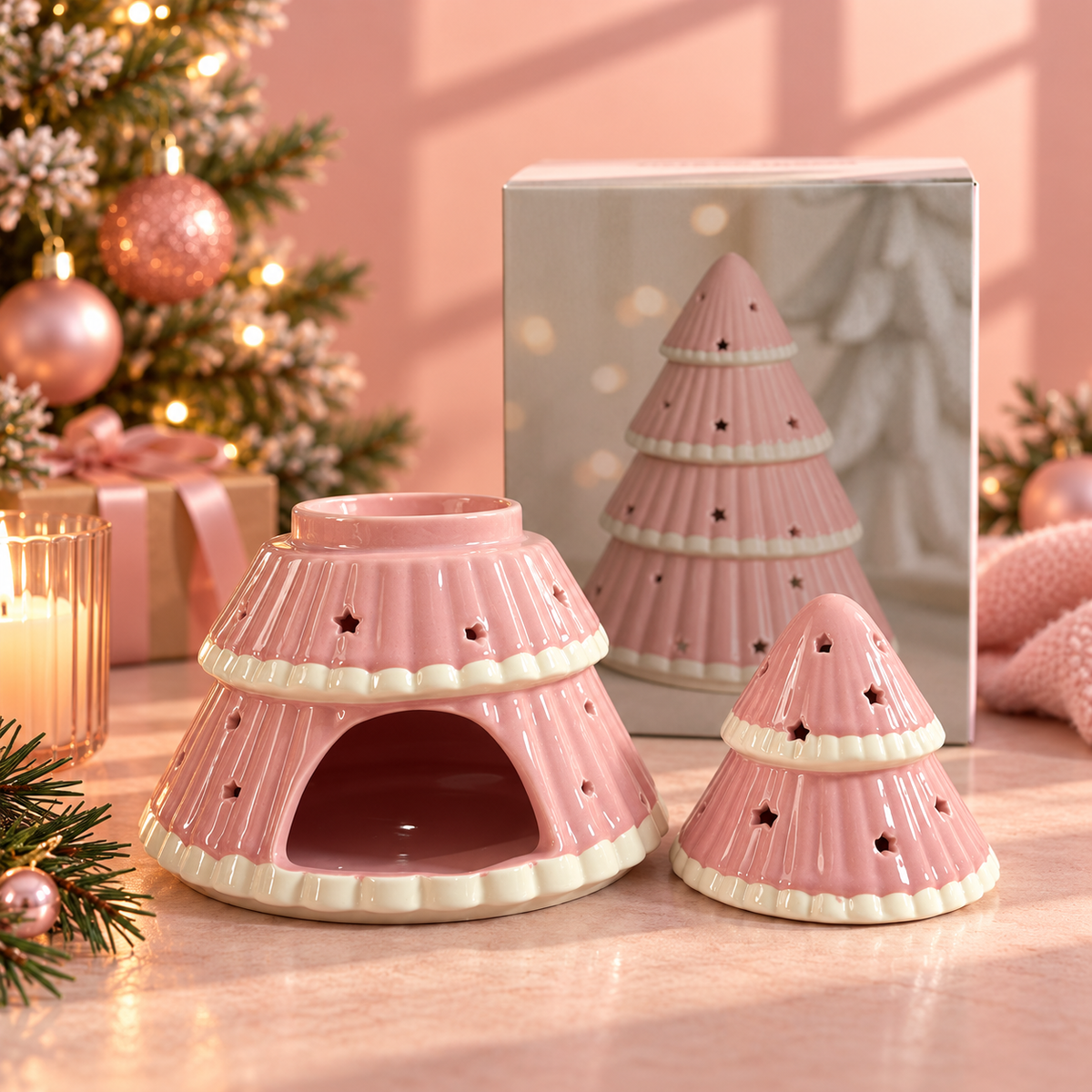 Pink Christmas Tree Oil Burner