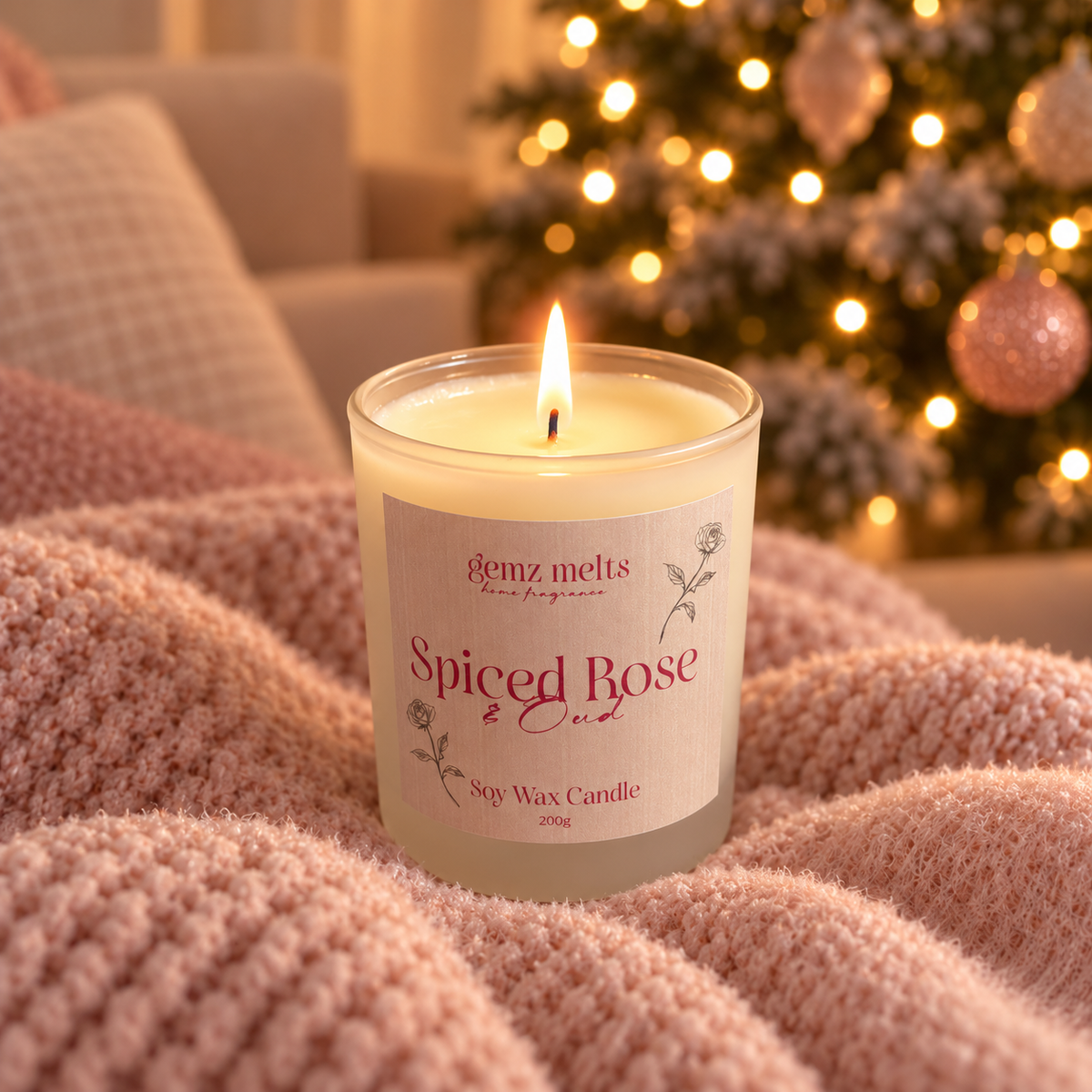 'Spiced Rose & Oud' Candle