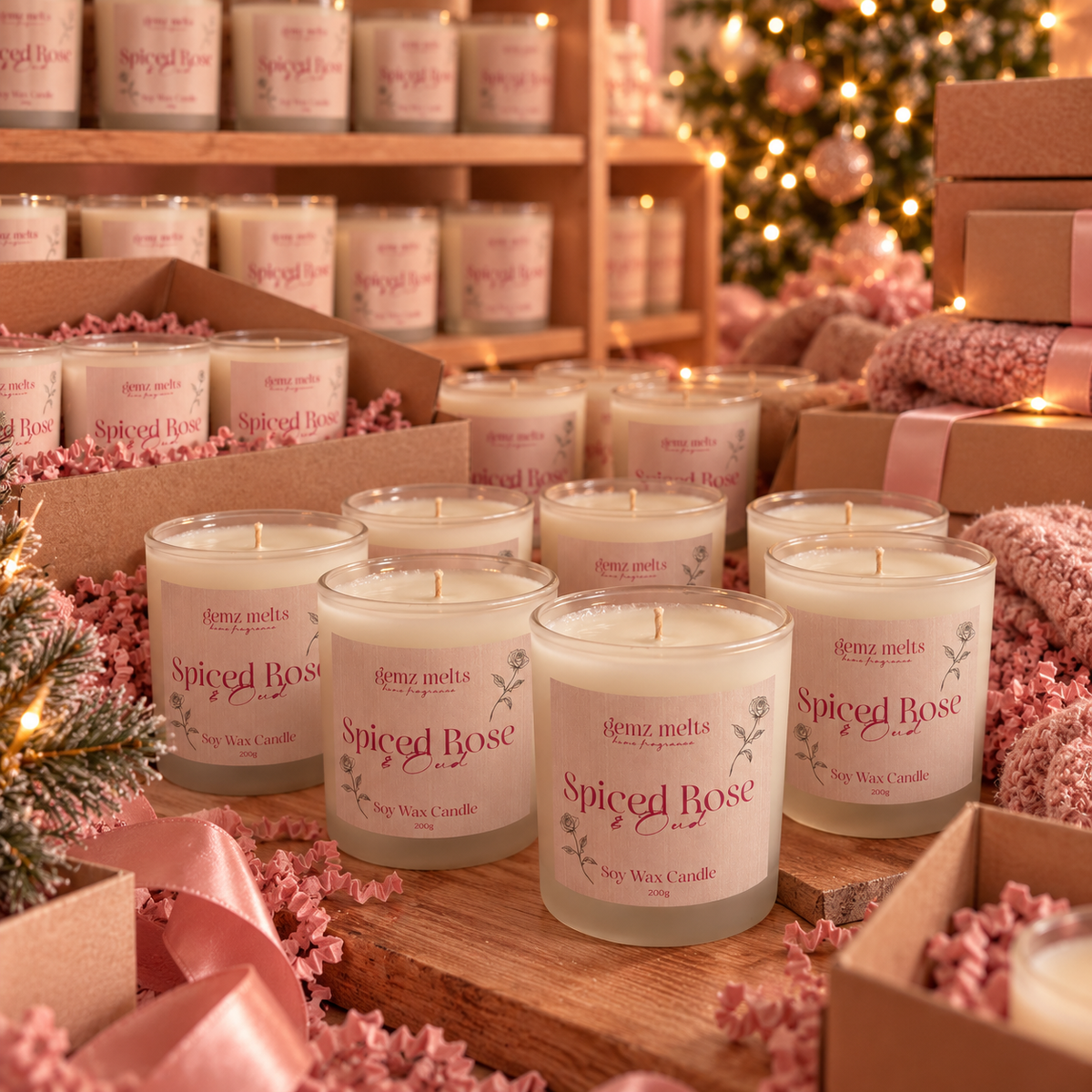 'Spiced Rose & Oud' Candle