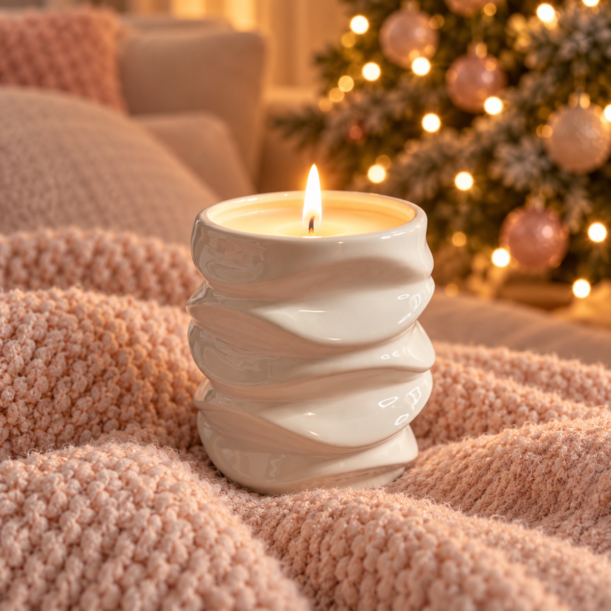 'Snowflakes & Soft Linen' White Stella Candle XL