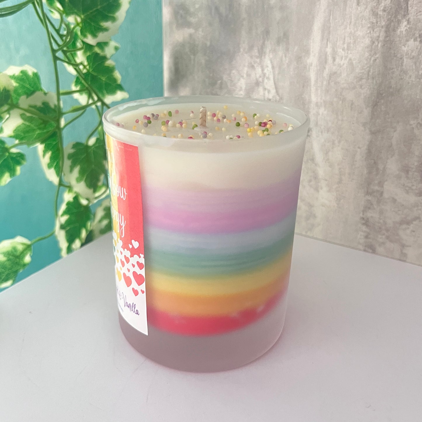 30cl Rainbow Energy Candle - Cedarwood & Vanilla