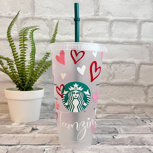 Hearts Starbucks Cold Cup