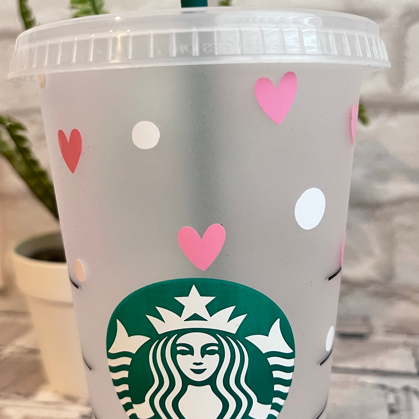 Heart & Polka Dot Starbucks Cold Cup